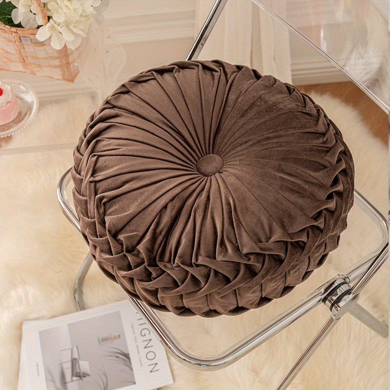 CitrouVelours | Coussin Rond en Velours Doux pour Salon et Bureau