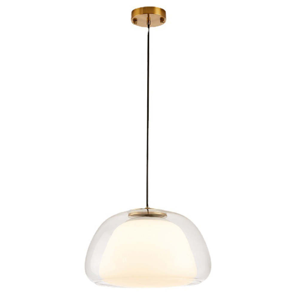 LUNARIA – Suspension en Verre Blanc Mat avec Diffuseur Intégré – Design Élégant avec Douille E27
