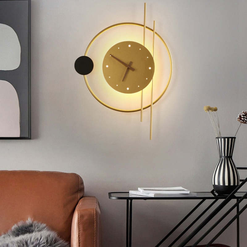 Chronos – Applique Murale Design avec Horloge Intégrée et Éclairage LED