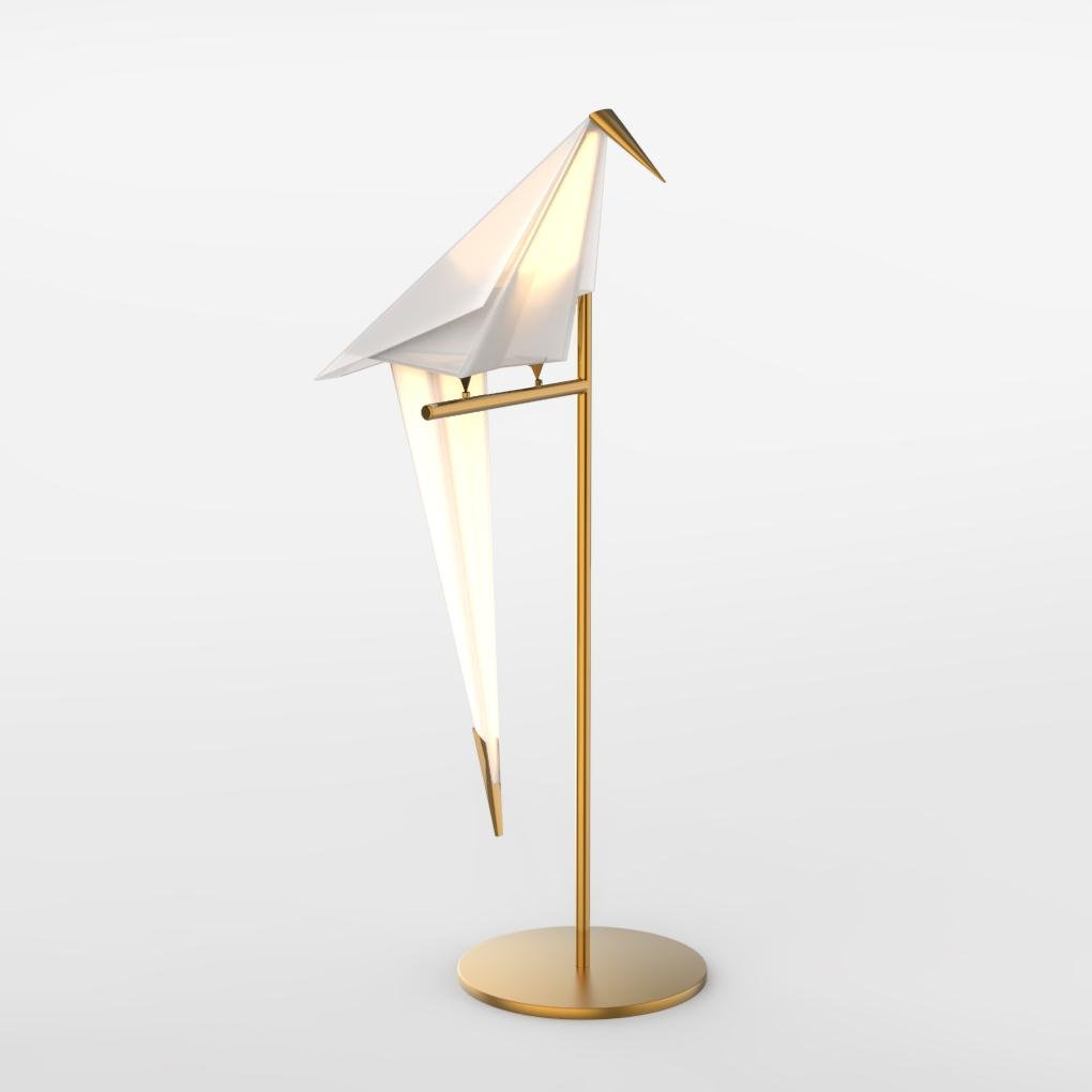 ArtiLicht | Lampe de Table Origami Grue – Design Doré Élégant – Éclairage LED