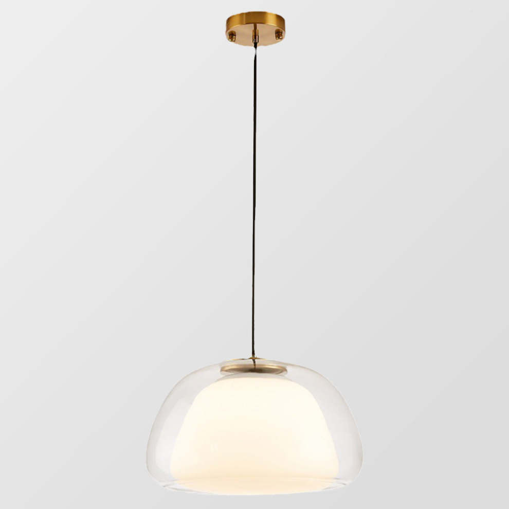LUNARIA – Suspension en Verre Blanc Mat avec Diffuseur Intégré – Design Élégant avec Douille E27