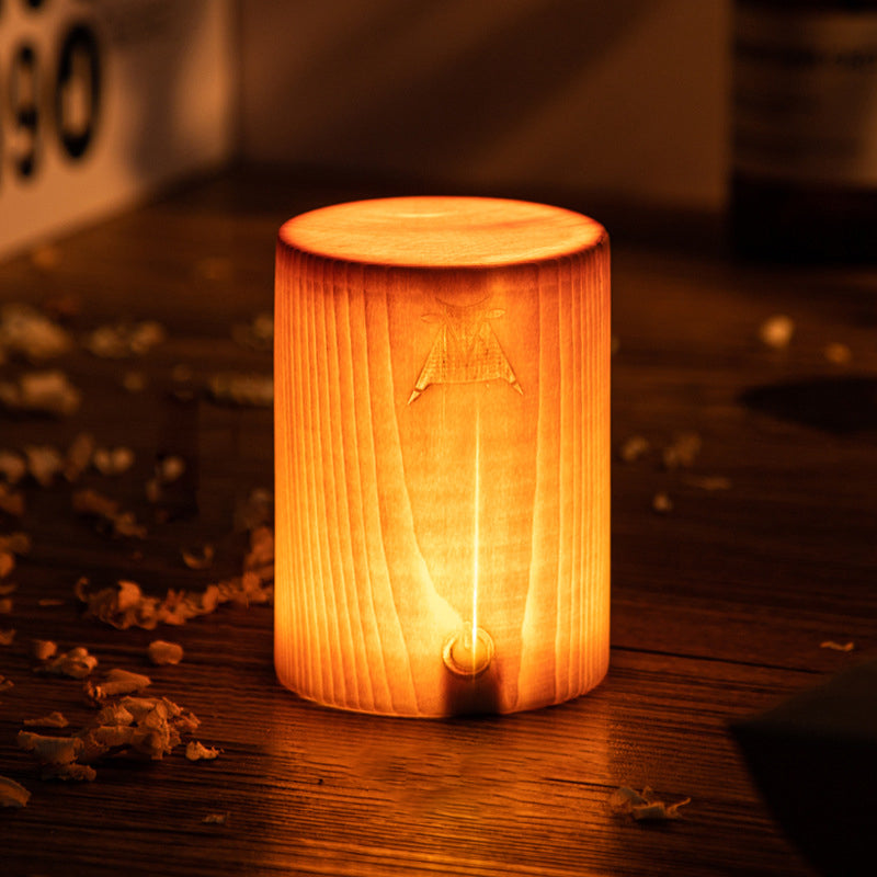GloedHout - Lampe de Table avec Batterie Intégrée et Contrôle Tactile LED pour Chambre et Bureau