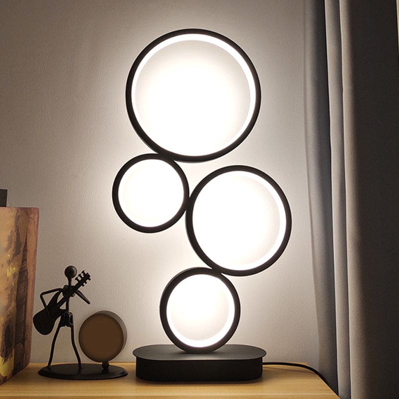 NinaLight - Lampe de Table Empilée Simple avec Socle Circulaire