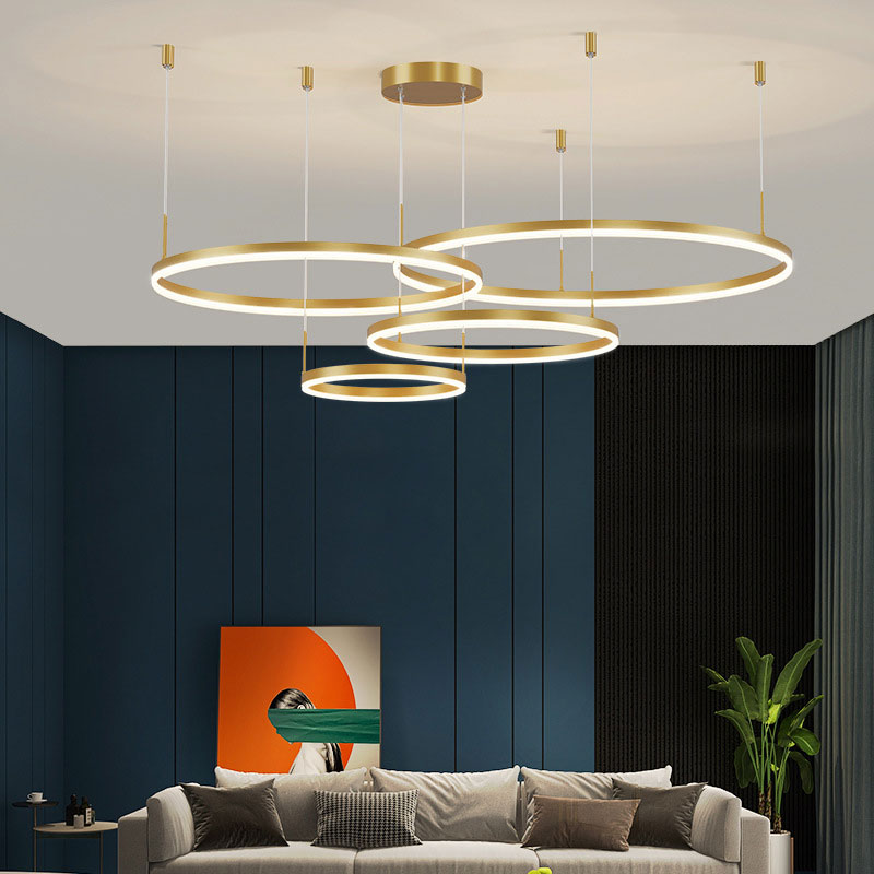 LunaGlow – Lustre circulaire en métal élégant