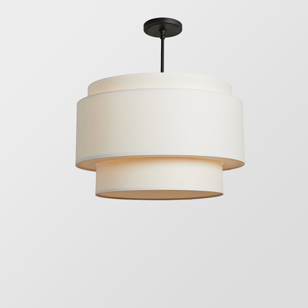 BeigeDrum | Abat-jour en Lin Beige Élégant – Suspension à Couches Style Bauhaus