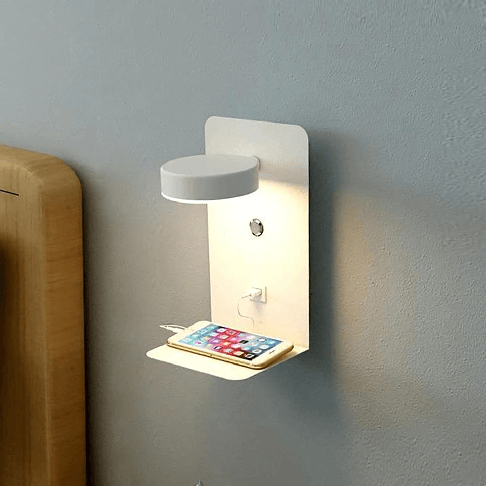 Hubbright – Lampe de Chevet avec Station de Charge USB – Tête Pivotante à 330° – Température Réglable