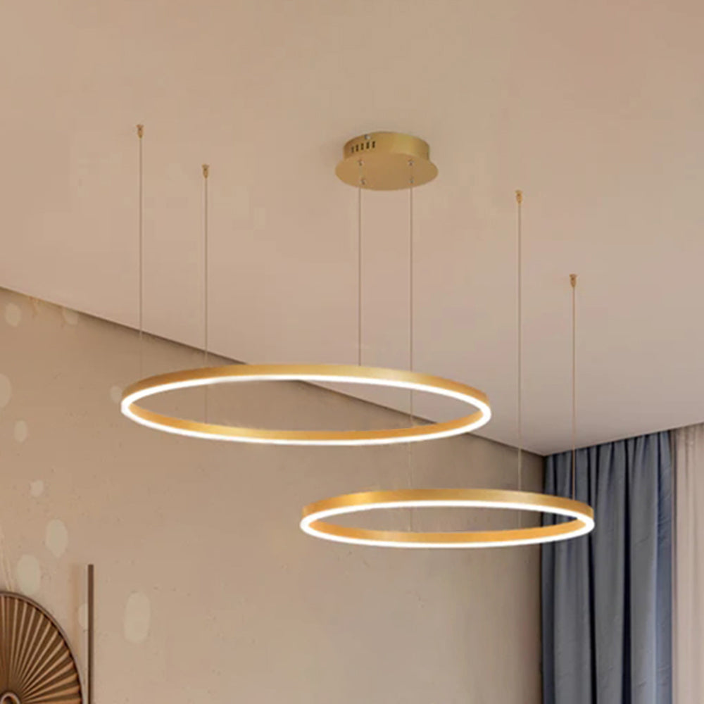 LunaGlow – Lustre circulaire en métal élégant