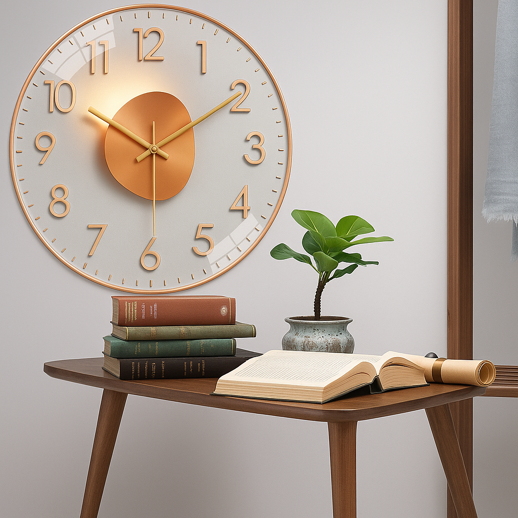 SilentTime – Horloge Murale Numérique Classique | Design Silencieux | 30 cm | Idéal pour Chambre ou Salon