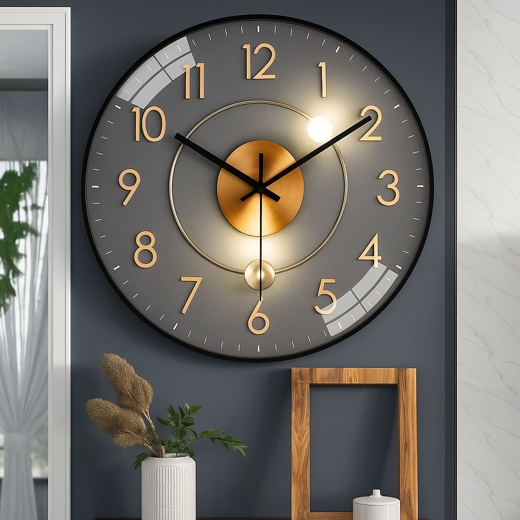 SilentTime – Horloge Murale Numérique Classique | Design Silencieux | 30 cm | Idéal pour Chambre ou Salon