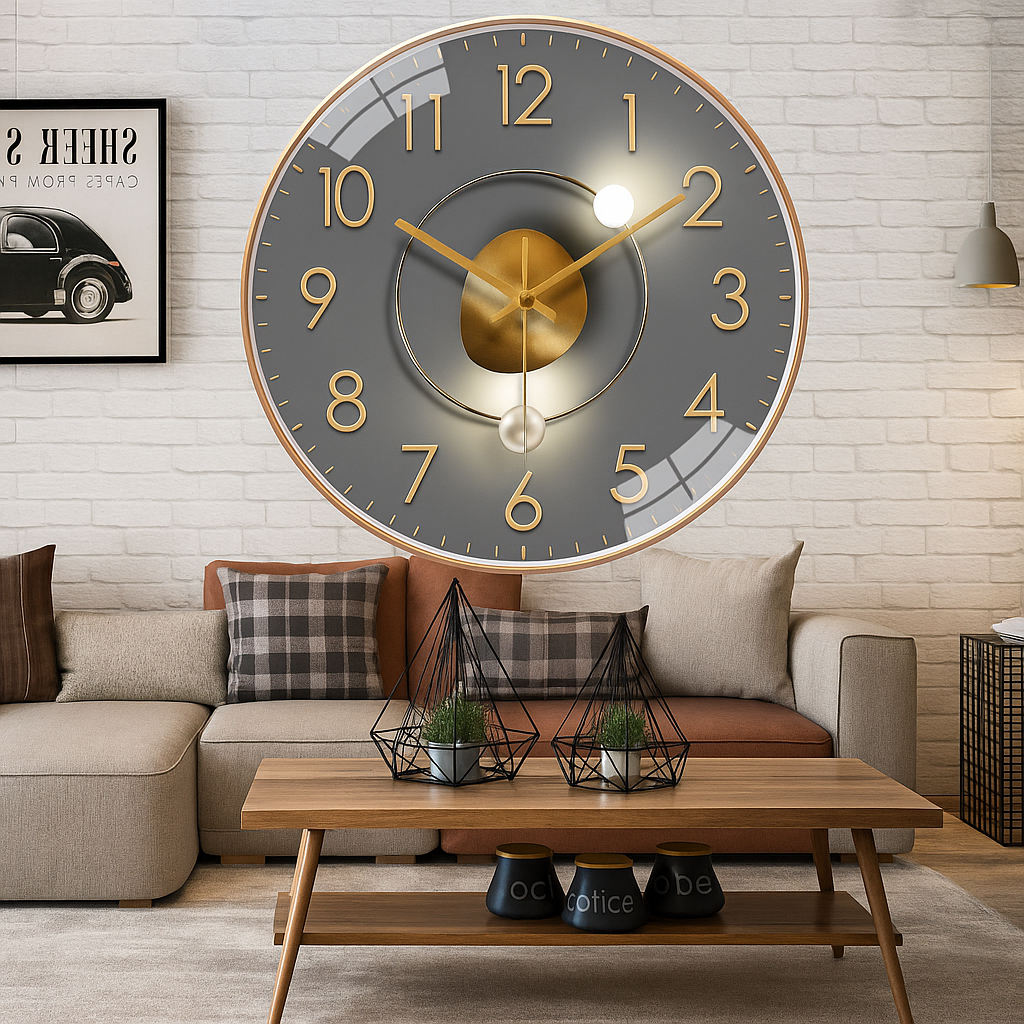 SilentTime – Horloge Murale Numérique Classique | Design Silencieux | 30 cm | Idéal pour Chambre ou Salon