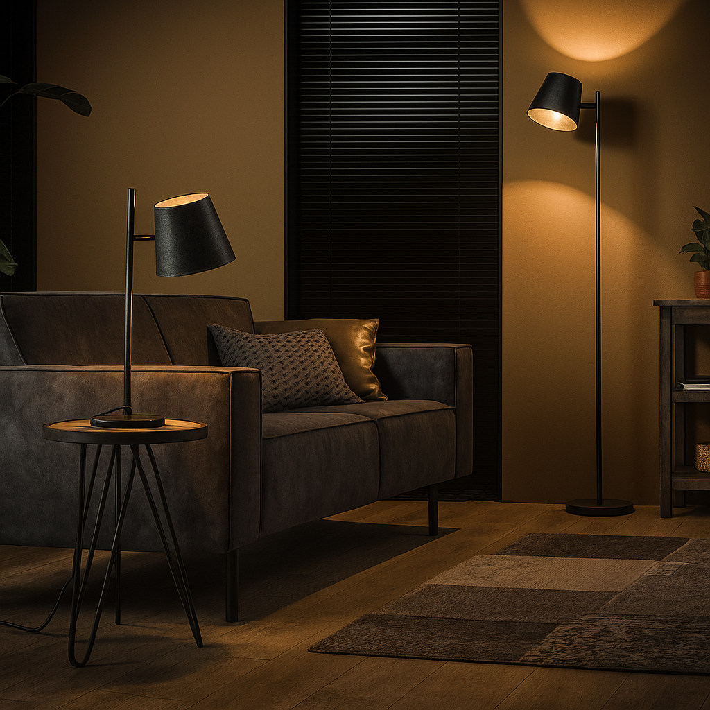 SiennaLamp – Lampe de Table Moderne Anthracite | Design Réglable | Style Industriel