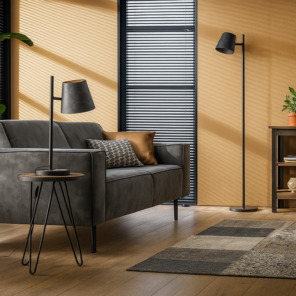 SiennaLamp – Lampe de Table Moderne Anthracite | Design Réglable | Style Industriel
