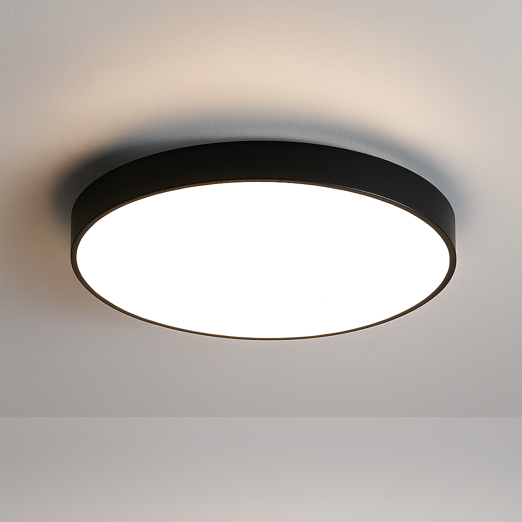 LumièreSvelte – Plafonnier LED Scandinave | Design Mince et Élégant | Noir, Blanc ou Or