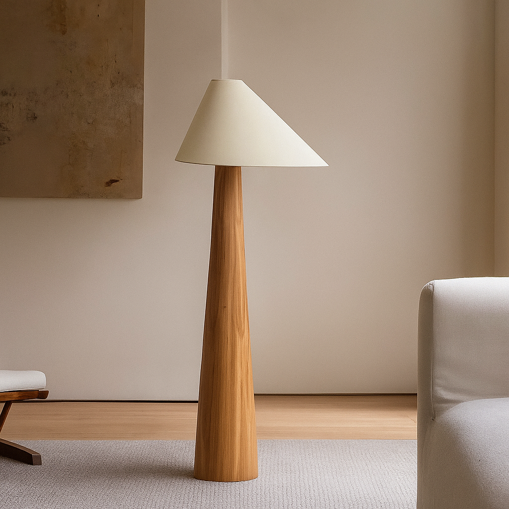 Lin Antoine | Lampadaire Élégant en Bois et Lin – Design Scandinave – Hauteur 150 cm