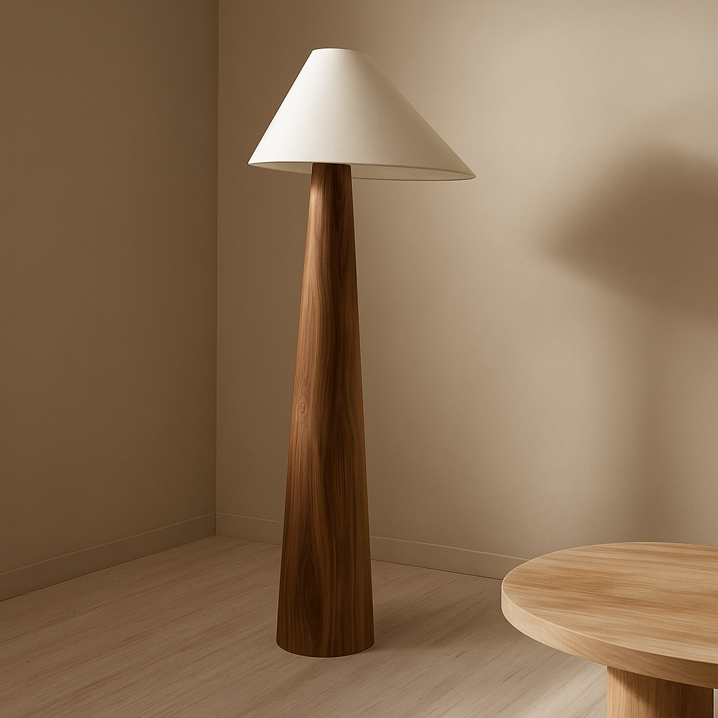 Lin Antoine | Lampadaire Élégant en Bois et Lin – Design Scandinave – Hauteur 150 cm