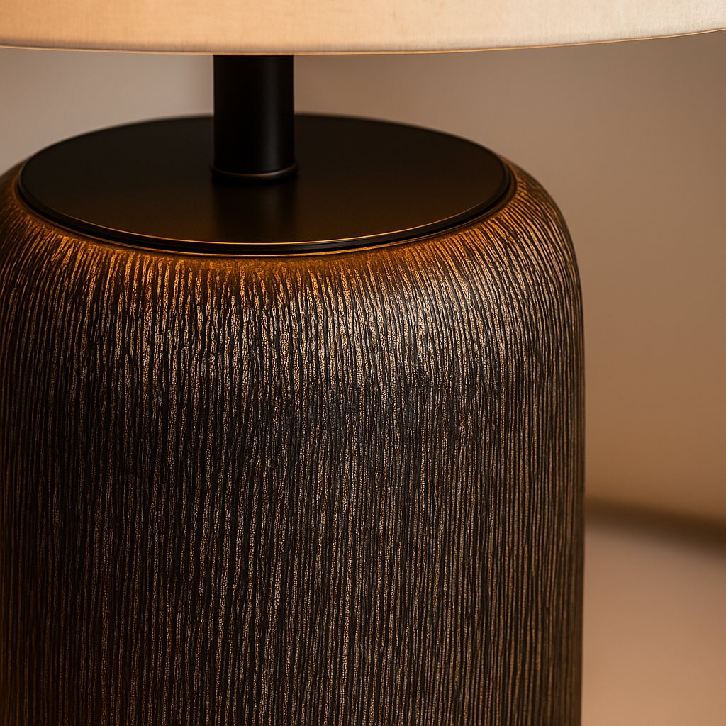 Garí Stamme – Lampadaire Japandi en Bois Massif & Lin – Design Minimaliste – 2 Tailles Disponibles
