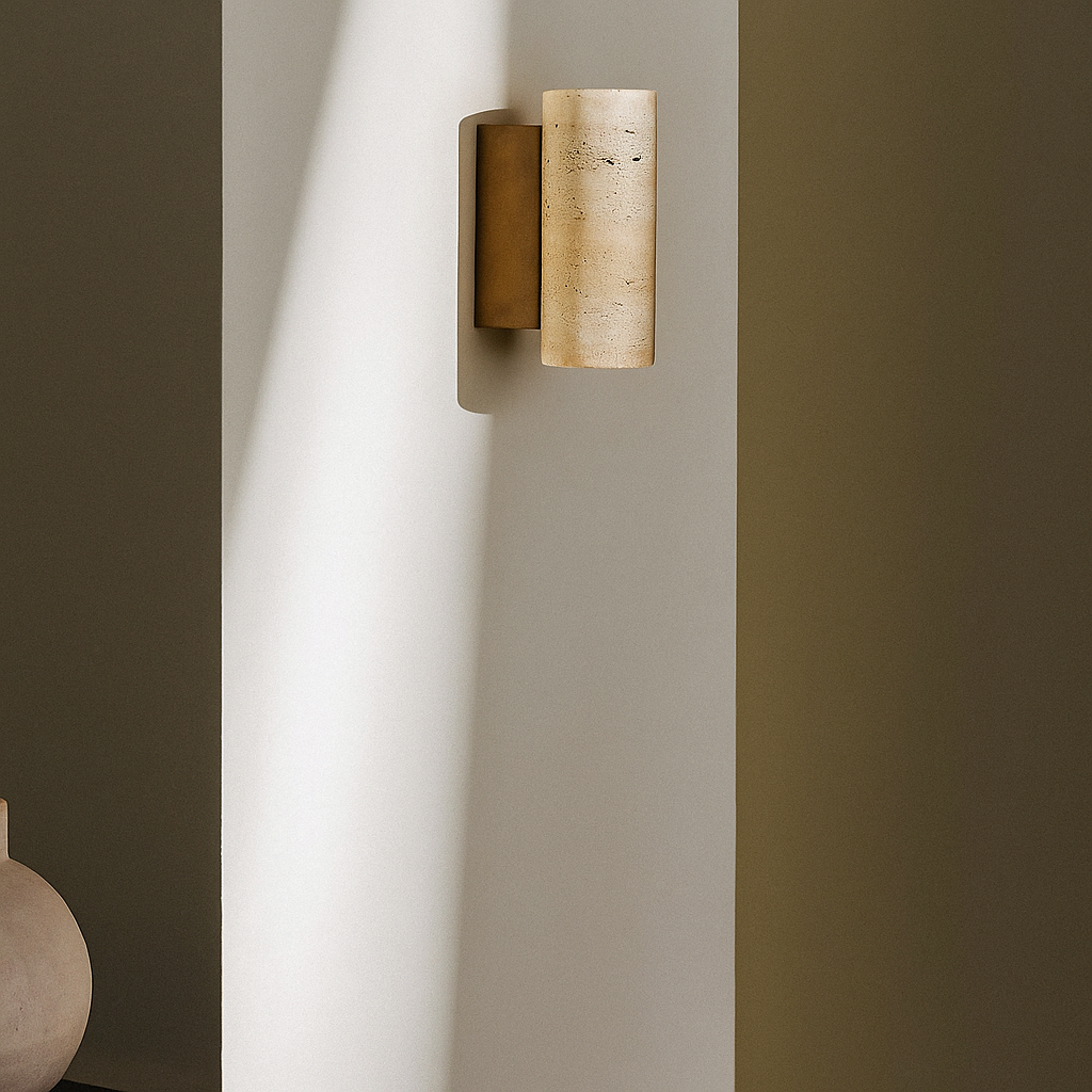 Toine Marbre – Applique Murale de Luxe en Marbre Massif – Style Japandi – Ampoule E27 Incluse