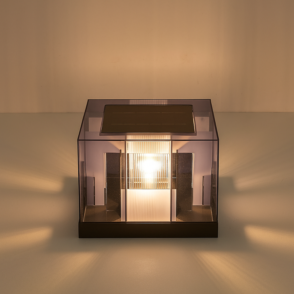 LumaBloc | Lampe Solaire sur Socle – IP65 – Élégante & Résistante aux Intempéries – LED E27