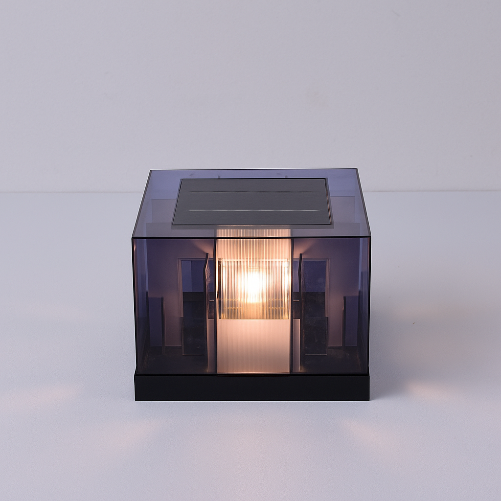 LumaBloc | Lampe Solaire sur Socle – IP65 – Élégante & Résistante aux Intempéries – LED E27