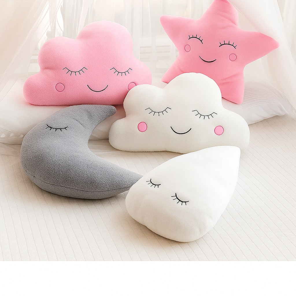 LazivDouceur – Coussin Peluche Ultra-Moelleux | Nuage, Étoile, Lune ou Goutte
