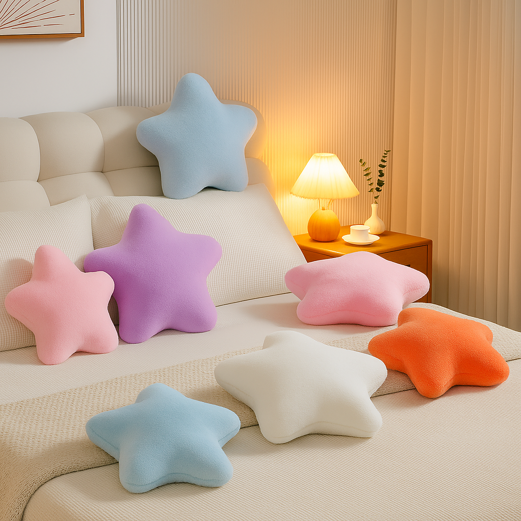 GlyroÉtoile – Coussin Étoile Ultra-Doux | 40 cm | Décoratif & Confortable