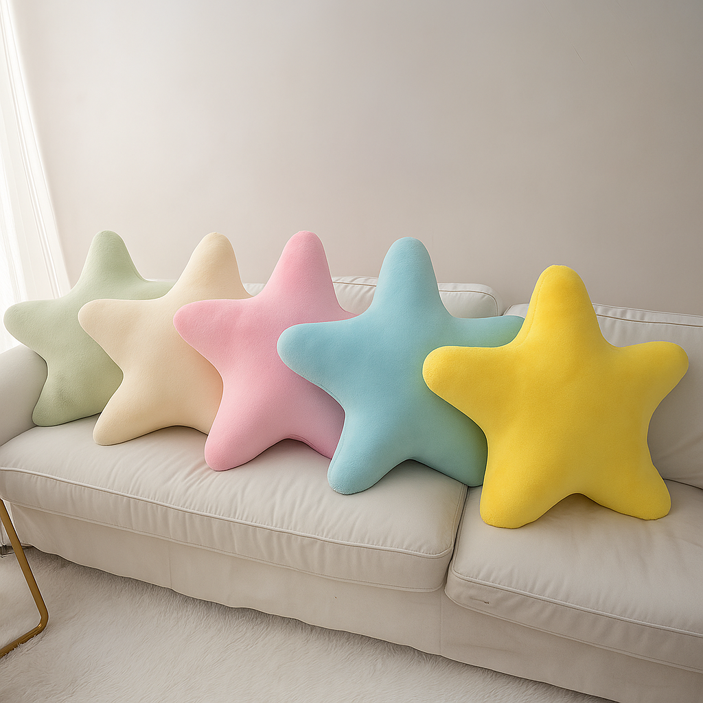 GlyroÉtoile – Coussin Étoile Ultra-Doux | 40 cm | Décoratif & Confortable