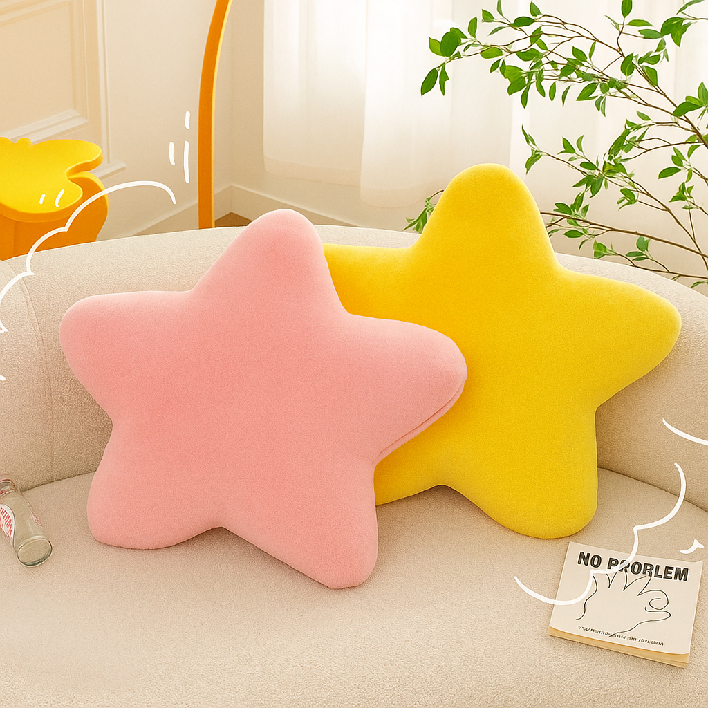GlyroÉtoile – Coussin Étoile Ultra-Doux | 40 cm | Décoratif & Confortable