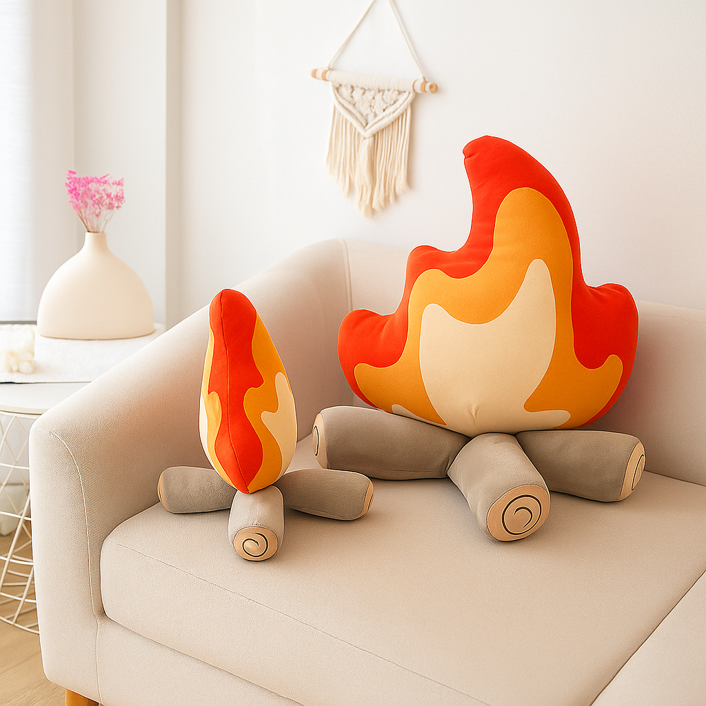 Mirox – Coussin Flamme en Peluche | Ultra Doux & Confortable | 2 Tailles