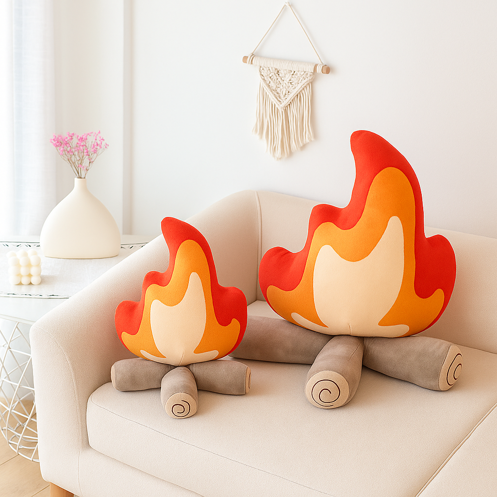 Mirox – Coussin Flamme en Peluche | Ultra Doux & Confortable | 2 Tailles