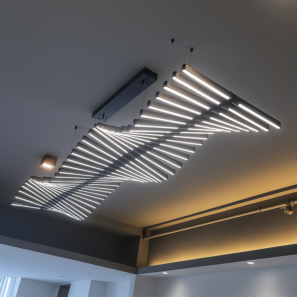 Waves – Lustre Design Rotatif | Température Réglable 2700K–6500K | Élégant & Modulable