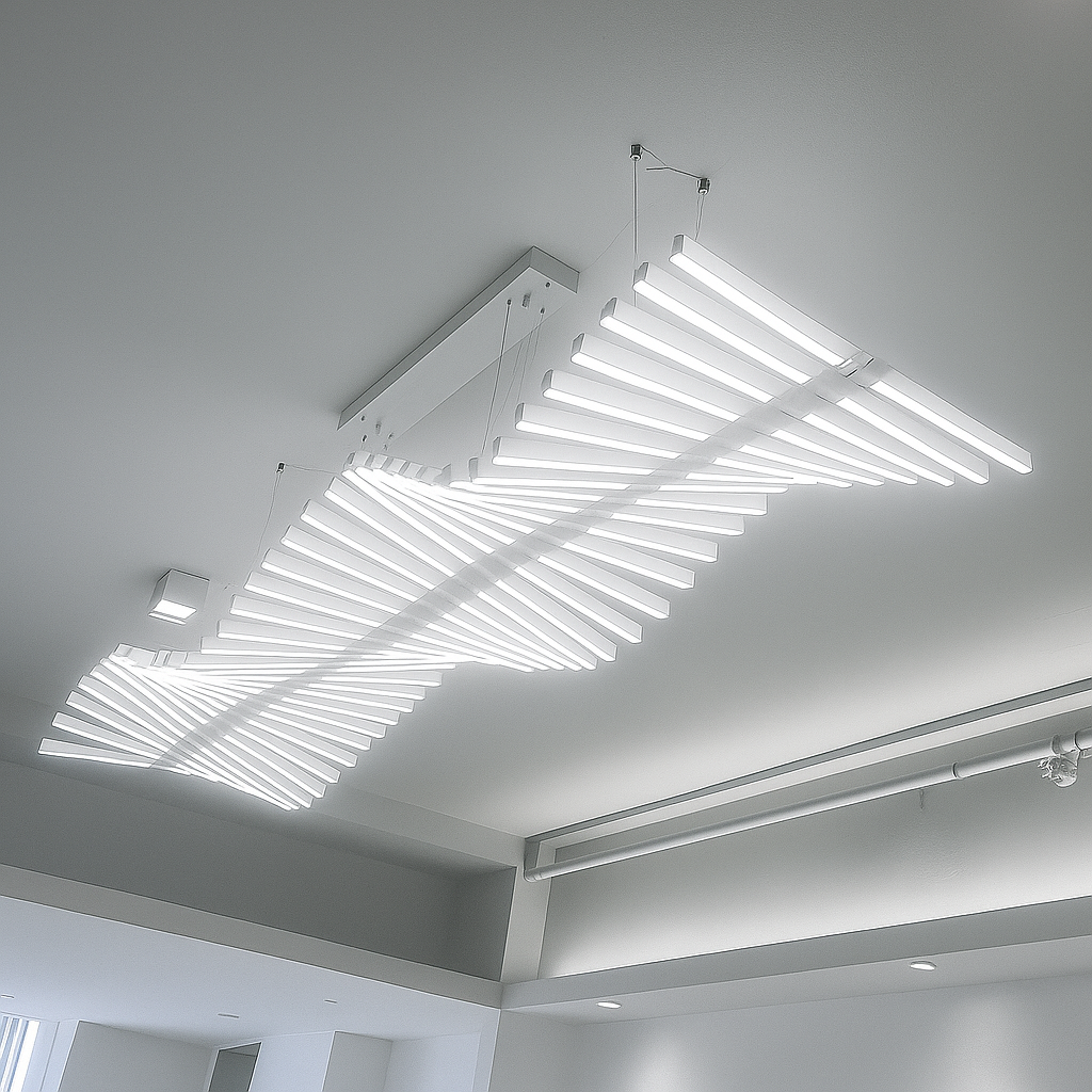 Waves – Lustre Design Rotatif | Température Réglable 2700K–6500K | Élégant & Modulable