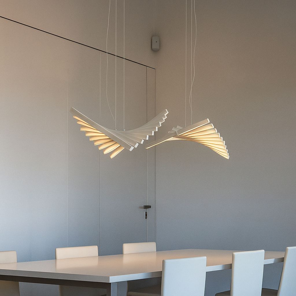 Waves – Lustre Design Rotatif | Température Réglable 2700K–6500K | Élégant & Modulable