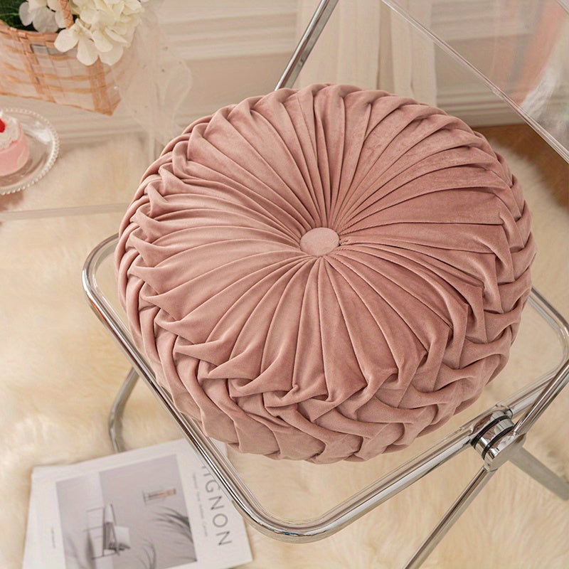 CitrouVelours | Coussin Rond en Velours Doux pour Salon et Bureau