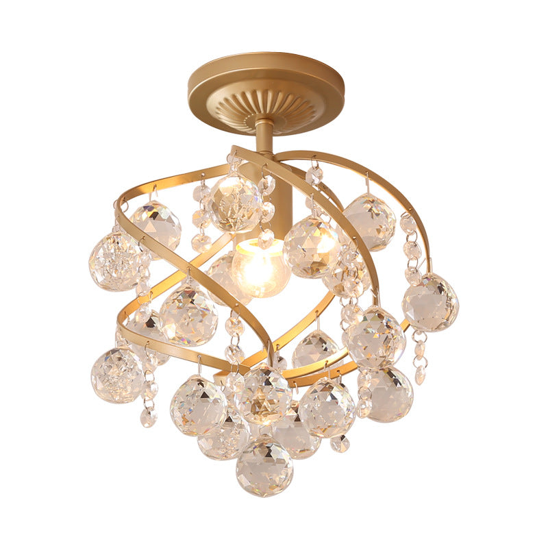 LuxeSpire – Lumière de plafond avec boule en cristal et laiton