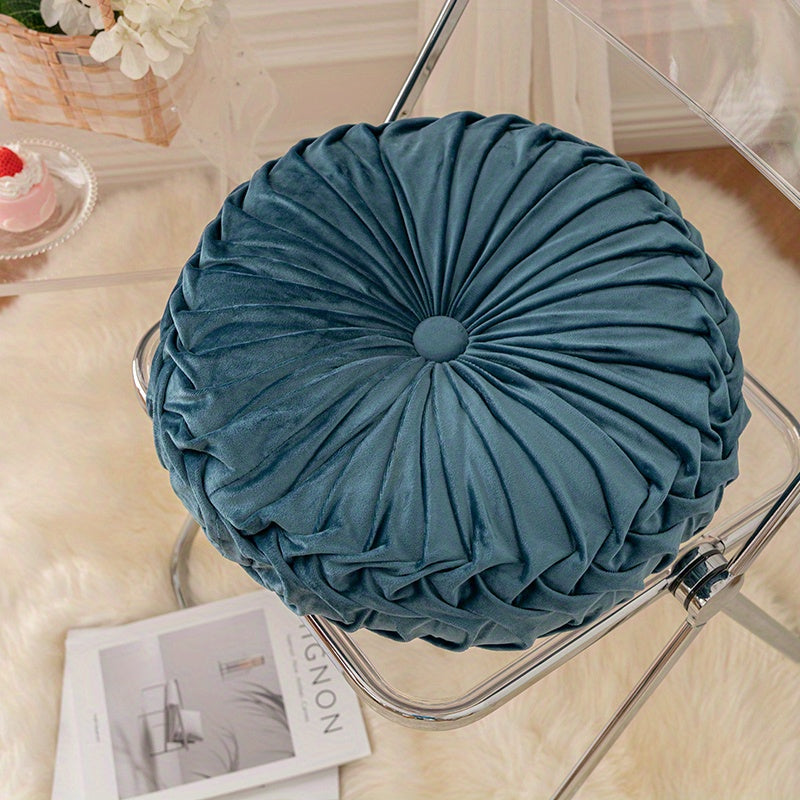 CitrouVelours | Coussin Rond en Velours Doux pour Salon et Bureau