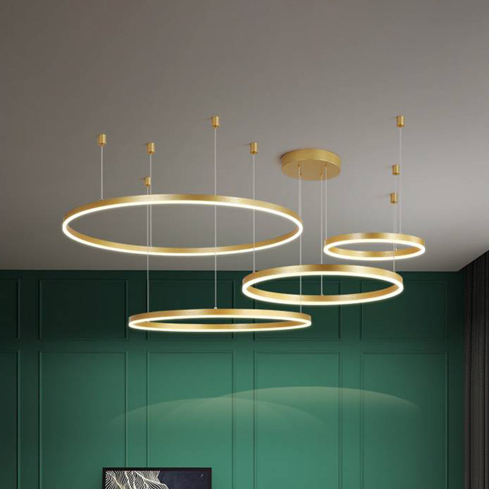 LunaGlow – Lustre circulaire en métal élégant