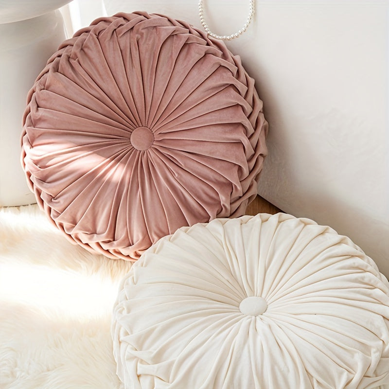 CitrouVelours | Coussin Rond en Velours Doux pour Salon et Bureau