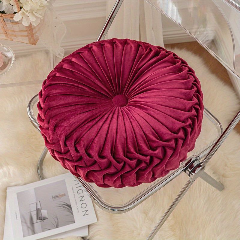CitrouVelours | Coussin Rond en Velours Doux pour Salon et Bureau