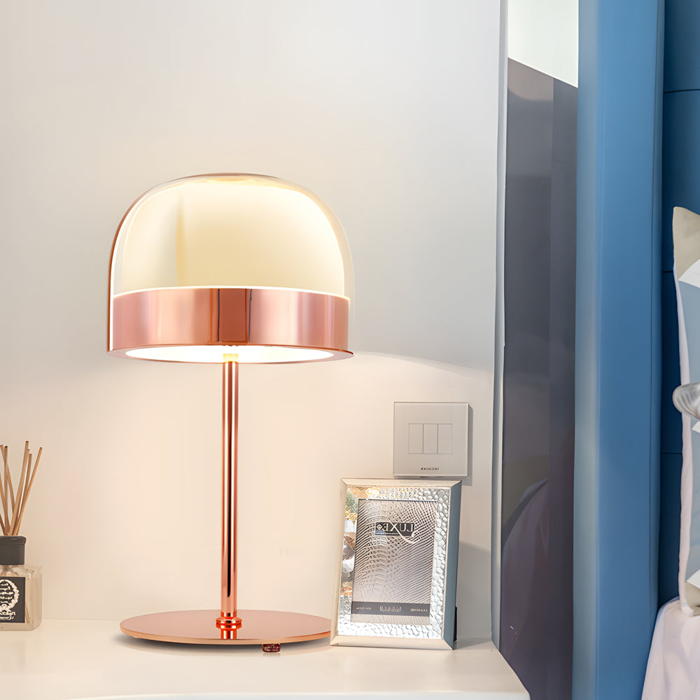 Equatore - Lampe de Table en Verre avec Éclairage Nocturne à Deux Couches