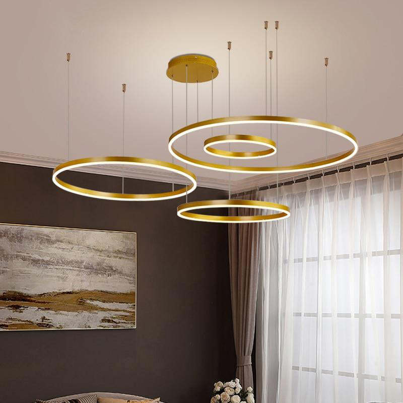 LunaGlow – Lustre circulaire en métal élégant