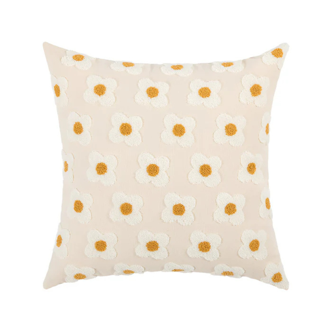 MeraHousse – Housse de Coussin Fleurie Élégante | 45x45 cm | Lavable