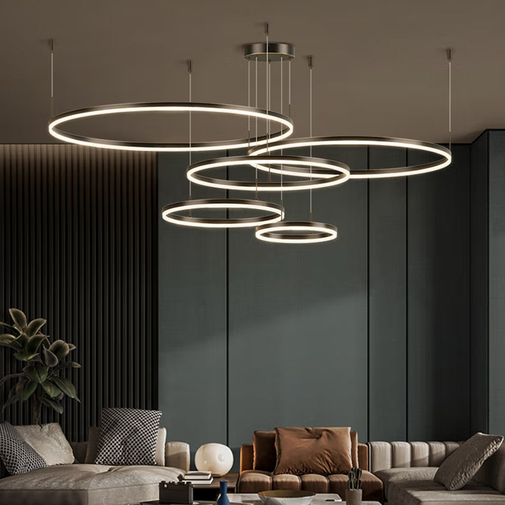 LunaGlow – Lustre circulaire en métal élégant