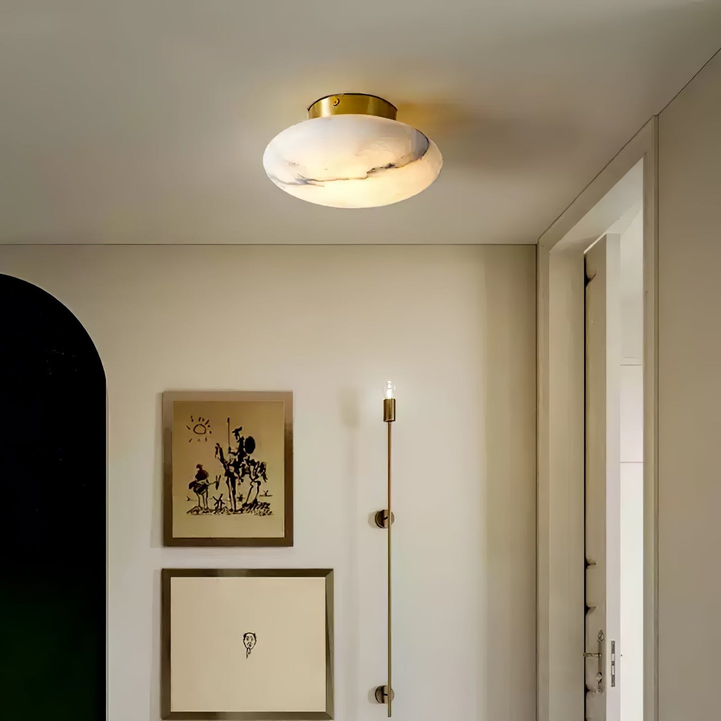OvaleLuxe - Applique en albâtre pour intérieur raffiné