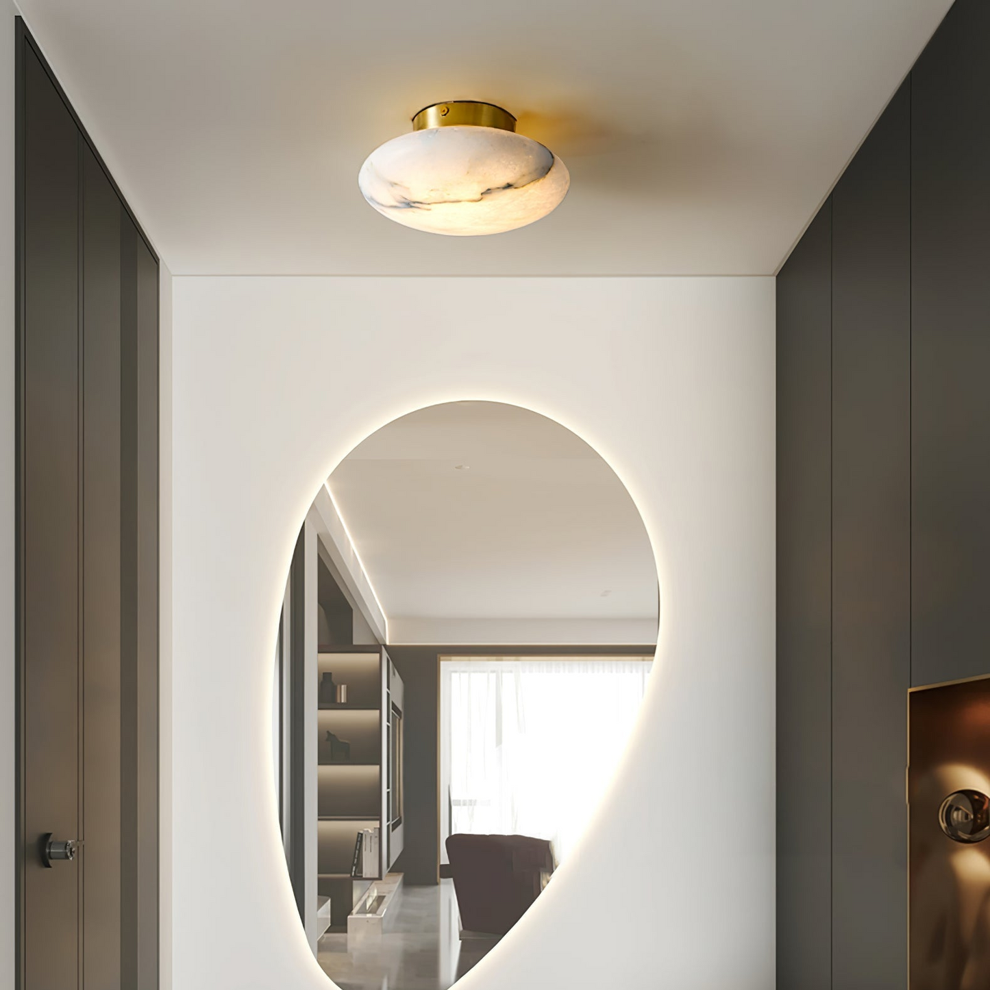 OvaleLuxe - Applique en albâtre pour intérieur raffiné