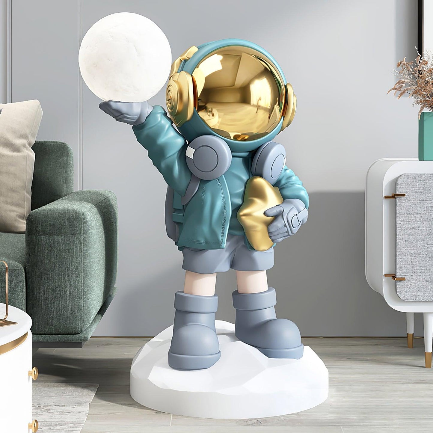 Lampadaire CosmoLume – Astronaute décoratif avec LED intégrée et batterie rechargeable