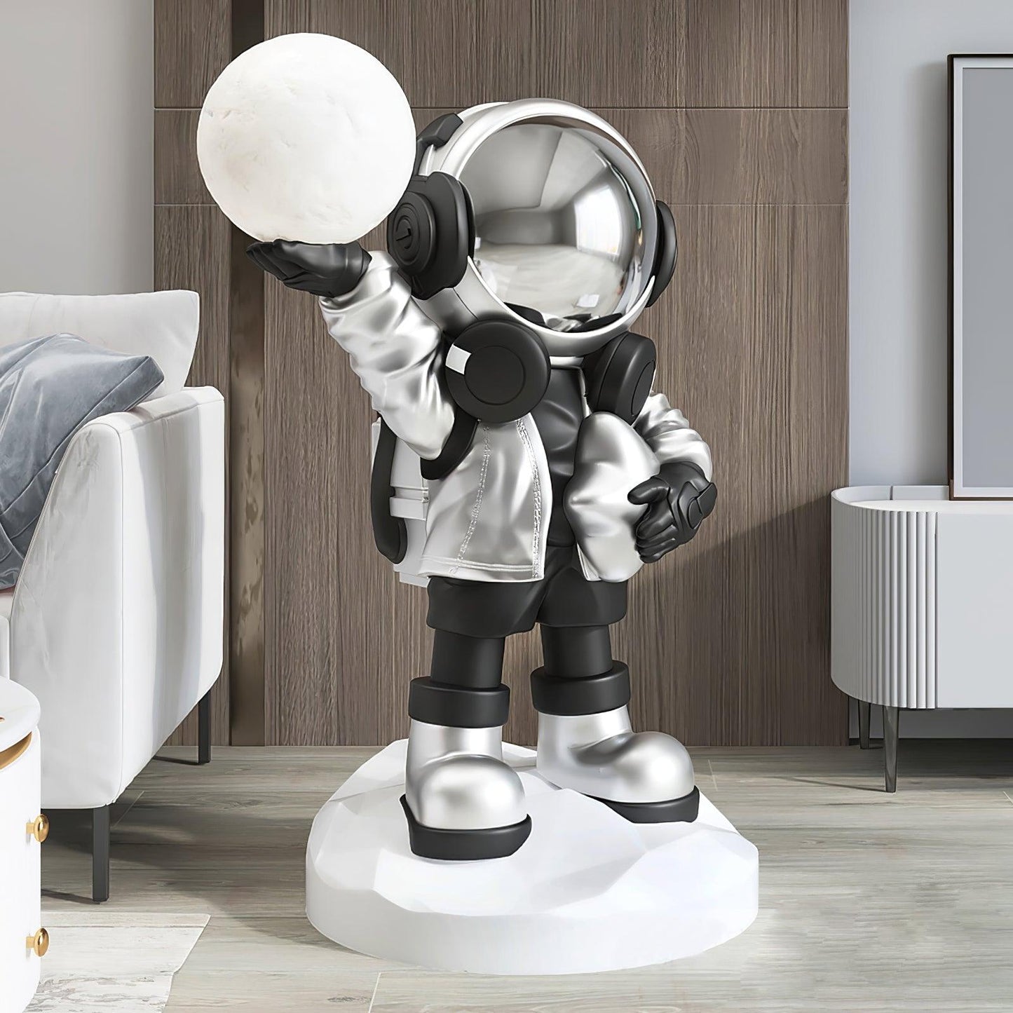 Lampadaire CosmoLume – Astronaute décoratif avec LED intégrée et batterie rechargeable