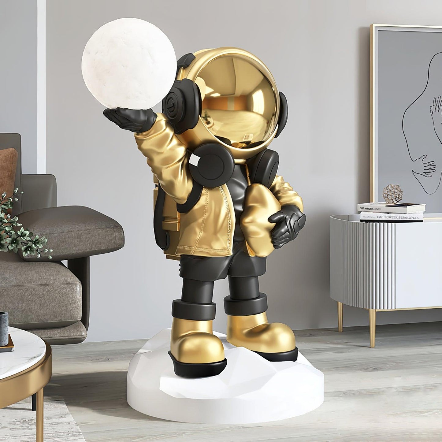 Lampadaire CosmoLume – Astronaute décoratif avec LED intégrée et batterie rechargeable