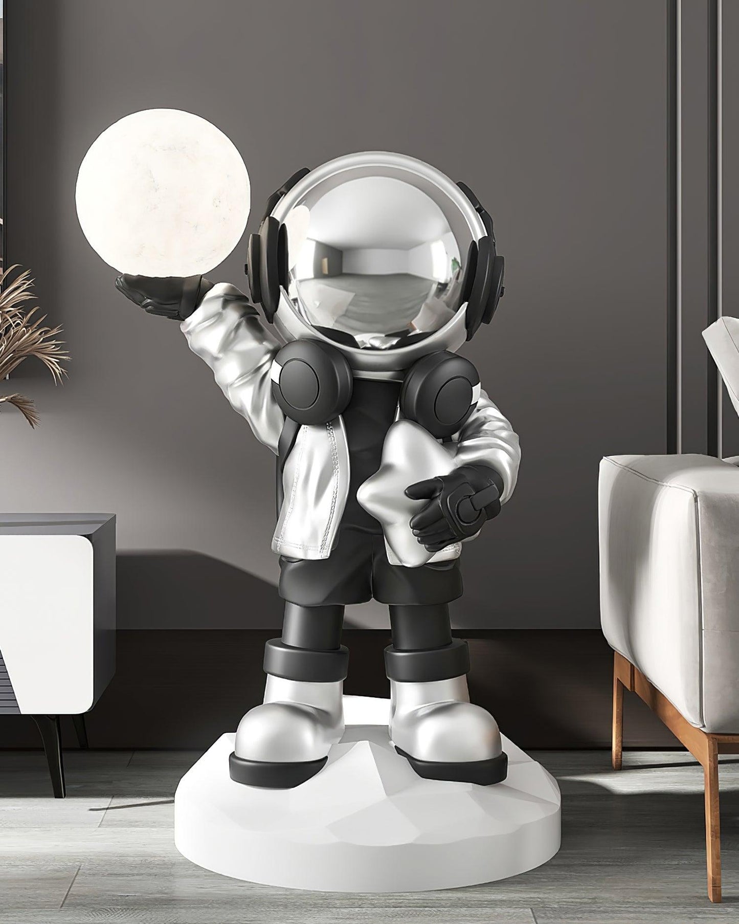 Lampadaire CosmoLume – Astronaute décoratif avec LED intégrée et batterie rechargeable