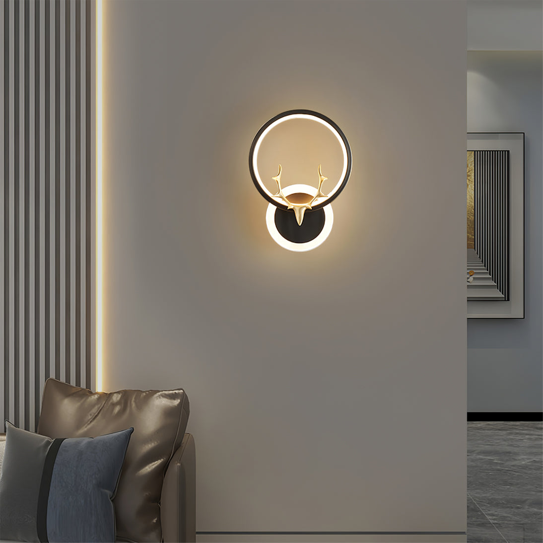 ÉclatNordique – Applique Murale LED Artistique | Changement de Couleur 3 Tons | Finition Or ou Noire