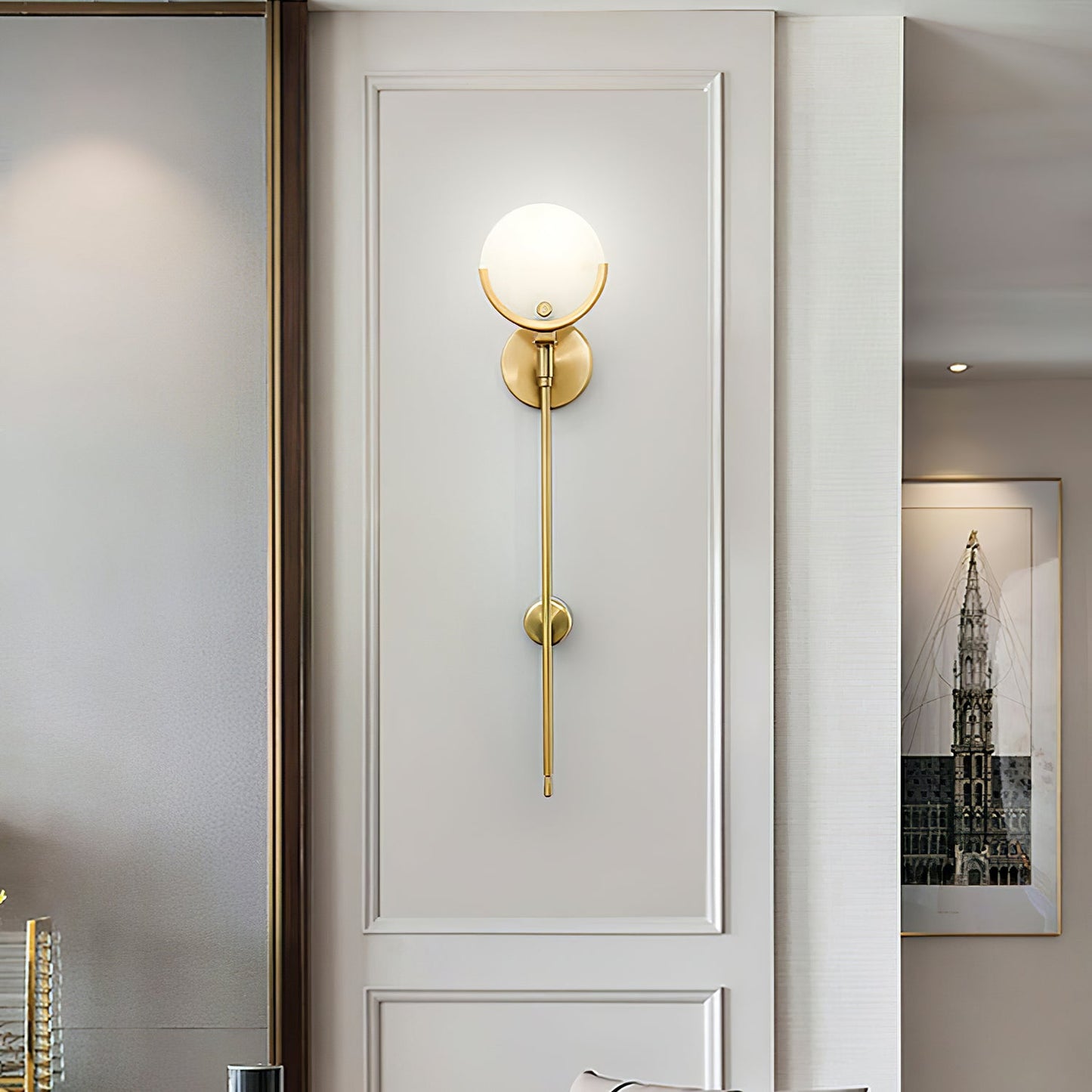 AvaLume – Applique Murale en Laiton et Albâtre | LED | Design Moderne
